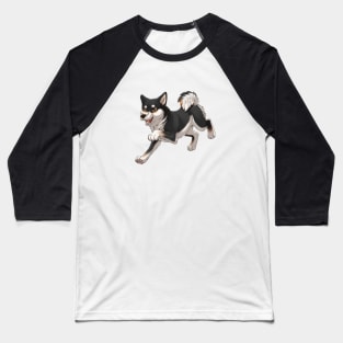 Black and Tan Shiba Inu Running Baseball T-Shirt